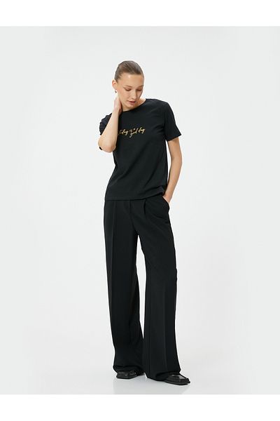 Koton Crew Neck Printed Cotton T-Shirt