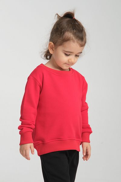 pour la riviere Girl's Slim Fit Crew Neck Basic Sweatshirt