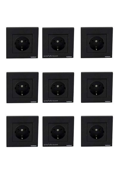 Netelsan Byobu Black Grounded Socket Framed 9 Pieces
