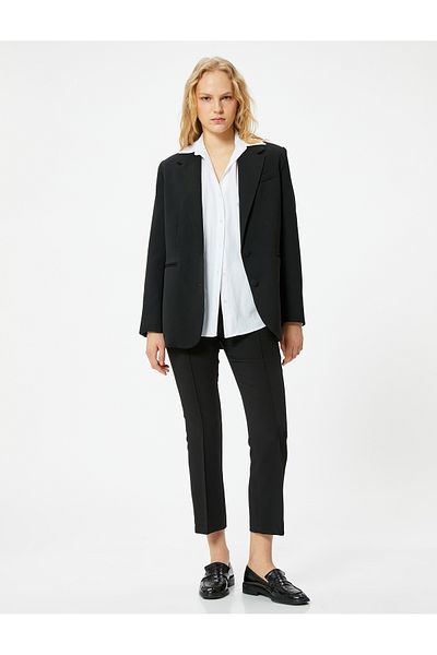 Koton Fabric Classic Trousers High Waist Narrow Leg