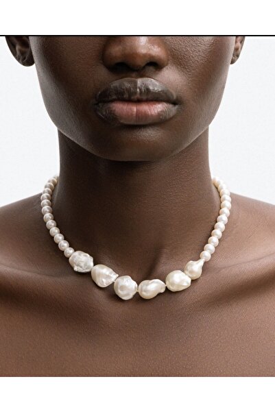 PEARL SixBarouqe Pearl Barok İnci Detaylı Cam İnci Choker İnci Kolye