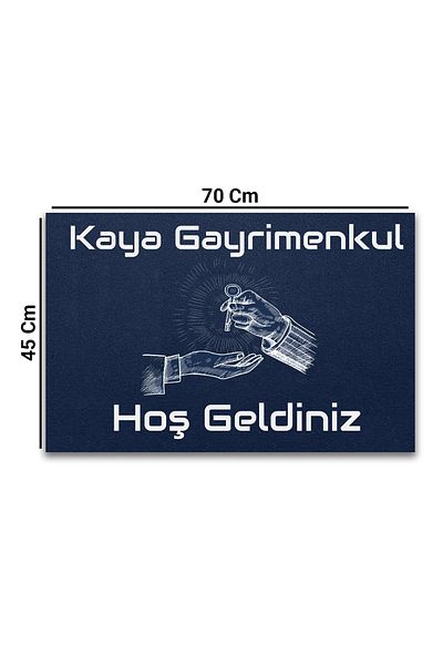 Valerine Life Name Personalized Firm Custom Real Estate Agent Real Estate Office Navy Blue Welcome Door Mat 45X70Cm