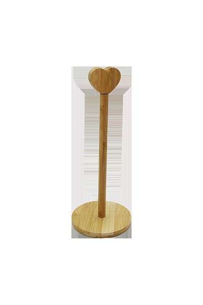 luxurianthome Hearted Bamboo Wooden Towel Holder (Screw and Allen Key Gift)