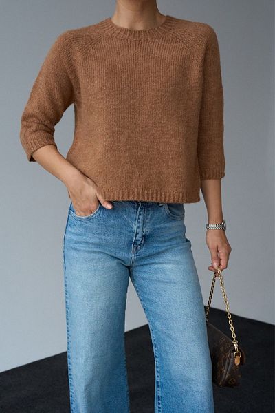 LOOSH Pulover Raglan Camel Crew pentru damă