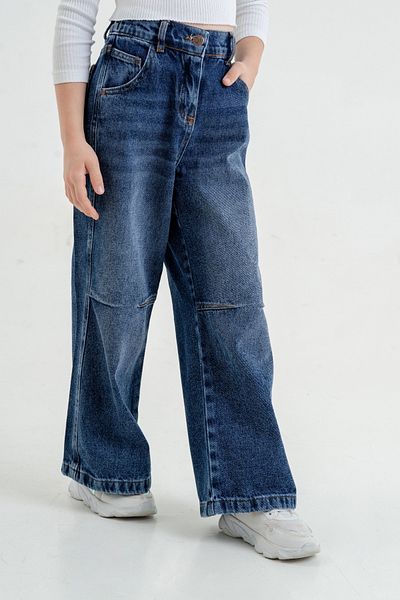 GİYİCEM TEKSTİL Girl's Sequence Collared Jeans 2138