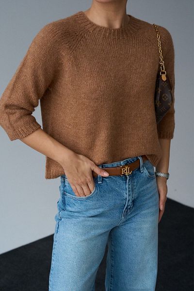 LOOSH Pulover Raglan Camel Crew pentru damă
