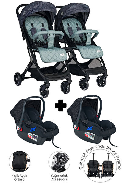 LORELLİ Lorelli Fiorano Kabin Set İkiz Bebek Arabası - Trooper