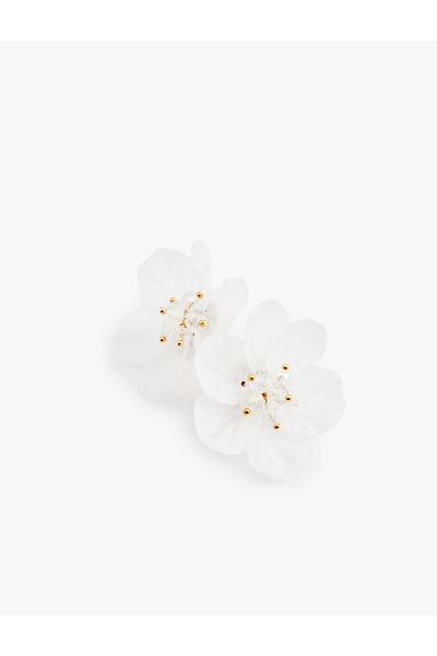 Koton Bead Detailed Steel Blended Flower Earrings