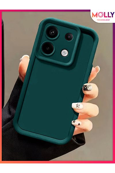 Molly حافظة سيليكون ذات حواف خضراء صنوبرية سميكة من السيليكون لـ Xiaomi Redmi Note 13 PRO 4G