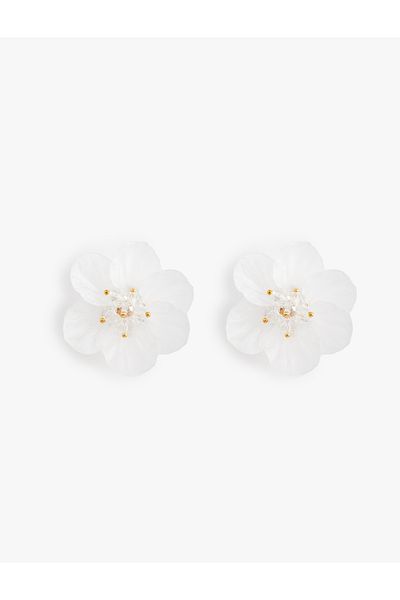 Koton Bead Detailed Steel Blended Flower Earrings