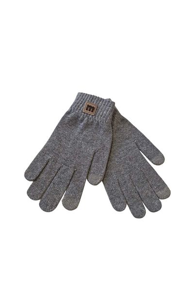 Betülce Double Layer Luxury Quality m Patterned Unisex Knitting Gloves