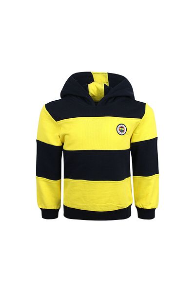 Fenerium Fenerbahçe Tribüne Gelb Marineblau gestreiftes Herren Sweatshirt