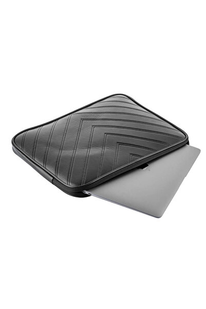 NS reliable Чанта за лаптоп Macbook от изкуствена кожа 13"-13.6" инча - 800-обикновена черна