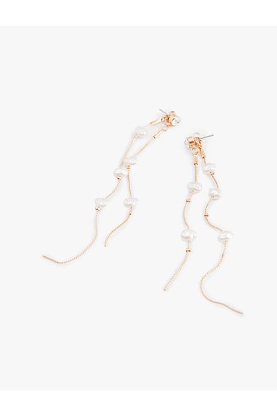 Koton Chain Pearl Earrings - Dangle Design