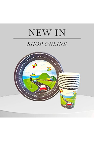 Partifabrik Σετ πιατέλας με θέμα τα οχήματα Racing με 8 πιάτα και 8 φλιτζάνια