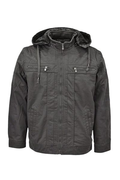BIGAZZI Men's Hooded Canvas Sports Coat 85122 Bgl-St04178
