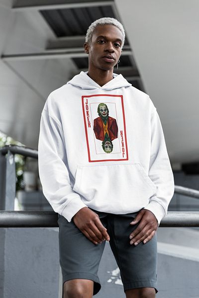 SEVBANO Joker Design Card Printed Unisex Oversize Hoodie