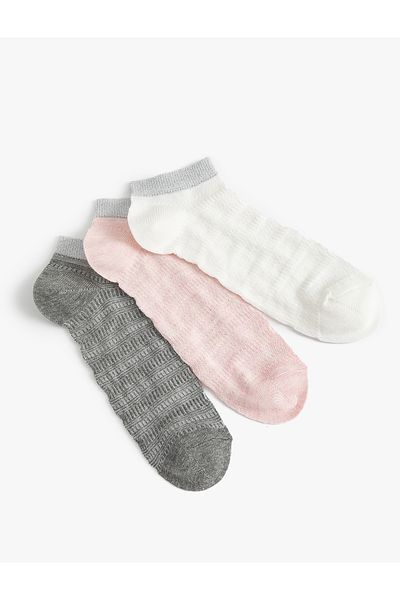 Koton Set de 3 șosete papuci cu textura colorată