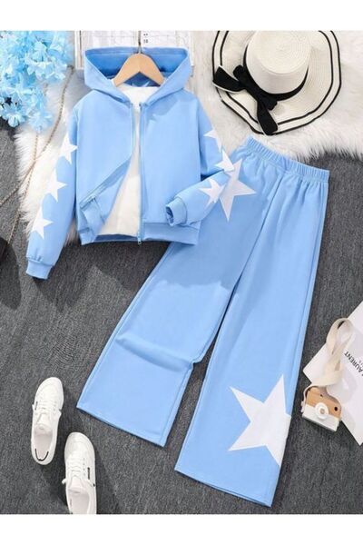 VESTIR BIEN Star Printed 3 Thread Six-Fleece Children's Under-Top Set