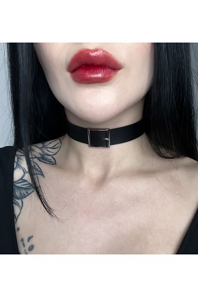 DarkellaStore Gothic Goth Punk Belt Buckle Leather Choker Neck Collar