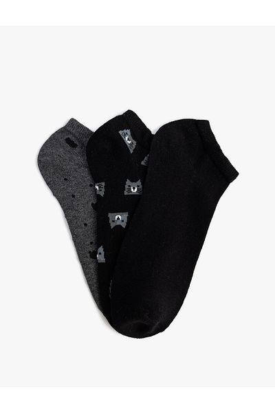 Koton Set de 3 șosete papuci cu modele multicolore