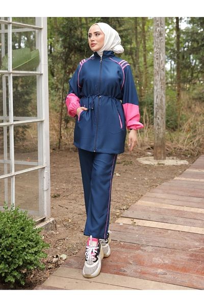 MİMİ Luxury Wear Σετ Φούτερ Hijab με φερμουάρ - Σετ των δύο
