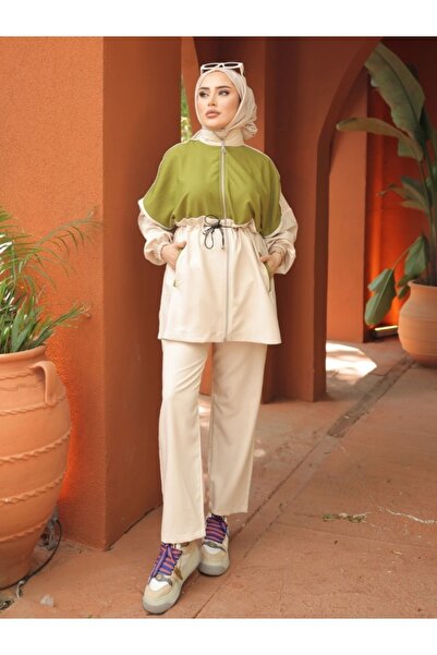 MİMİ Luxury Wear Γυναικείο Σετ κρεπ τουνίκ και παντελόνι Hijab - Διπλό