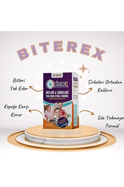 VVS Biterex Bit Spreyi 100 ml Tto Bit Şampuanı Çelik Tarak Hediyeli
