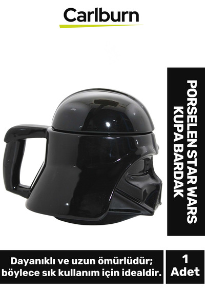 Carlburn Özel Tasarım Dekoratif Şık Hediyelik Porselen Star Wars Kupa Bardak 13*18 Cm