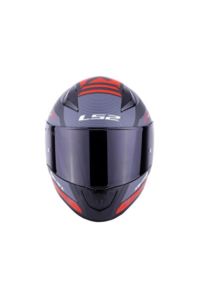 LS2 Rapid 2 Xtreet Mat Siyah - Kırmızı Kask Siyah Vizörlü