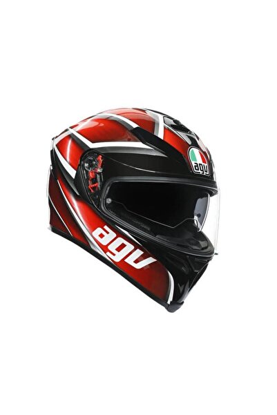 AGV K5 S Multi Plk Tempest Black Red Kapalı Motosiklet Kaskı