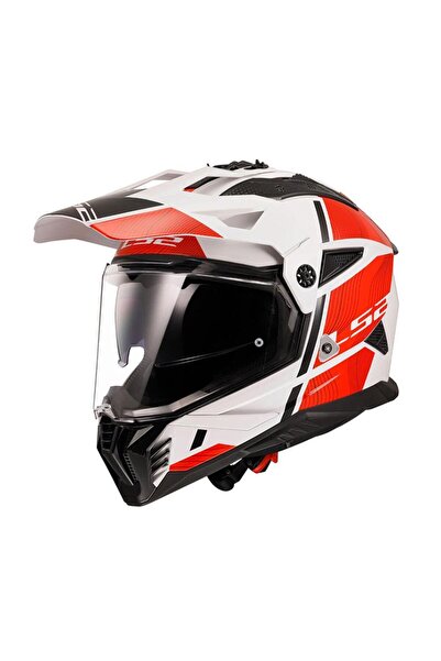 LS2 Pioneer 2 Hill Beyaz-Kırmızı Kask