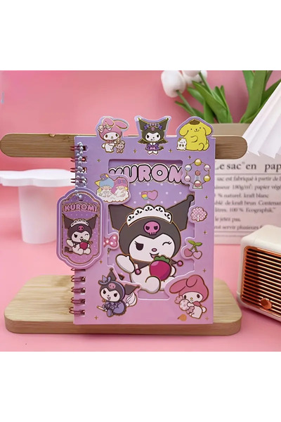 Genel Markalar Kuromi - Sanrio Kawaii spiralli 16 sayfa sticker çıkartma 8 ya...