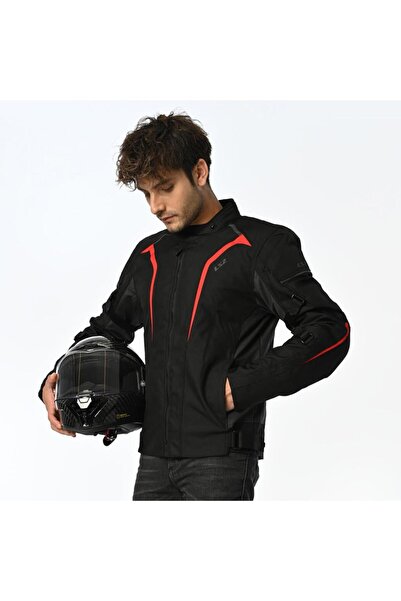 LS2 سترة دراجة نارية من سيبانج باللون الأسود والرمادي والأحمر