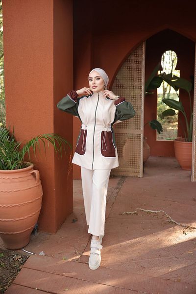 MİMİ Luxury Wear Σετ φόρμας Hijab με φερμουάρ