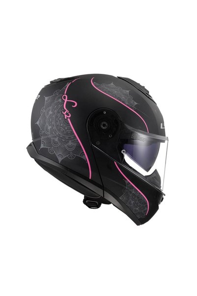 LS2 Strobe 2 Lux Mat Siyah - Pembe Kask