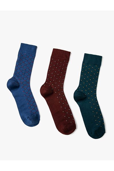 Koton Set șosete din 3 piese cu model geometric multicolor