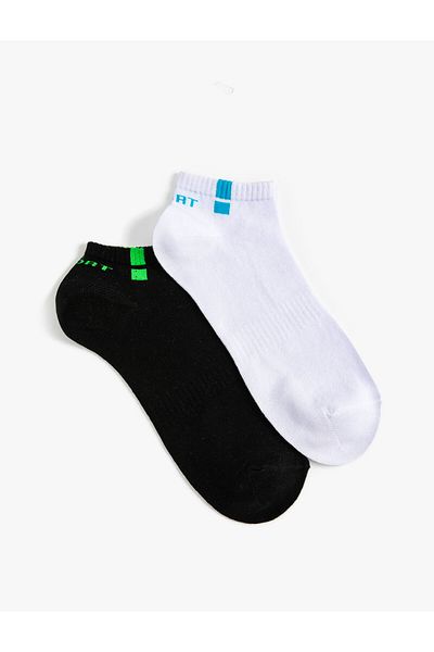 Koton Sports Socks Set of 2 Slogan Patterned