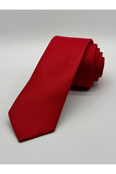 HARES Special Red Eyelet Handmade Woven Tie & Handkerchief