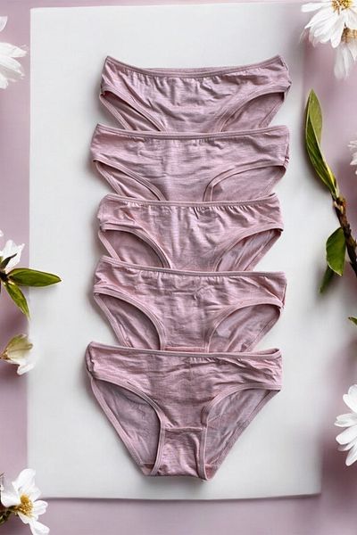 BLİSS WEAR FASHION Women's 5-Piece Combed Cotton Panties