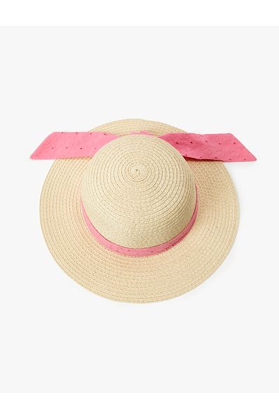 Koton Straw Hat with Ribbon Detail