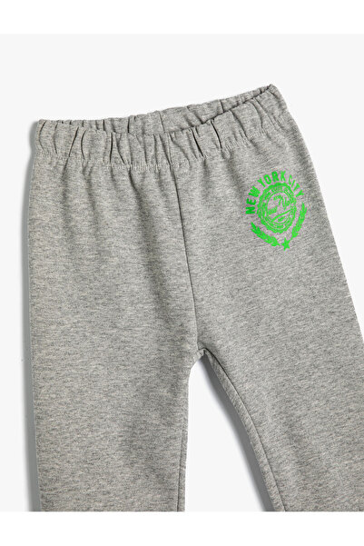 Koton Basic Jogger Eşofman Altı Beli Lastikli Baskı Detaylı