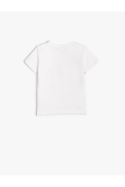 Koton T-Shirt Short Sleeve Dog Printed Crew Neck Cotton
