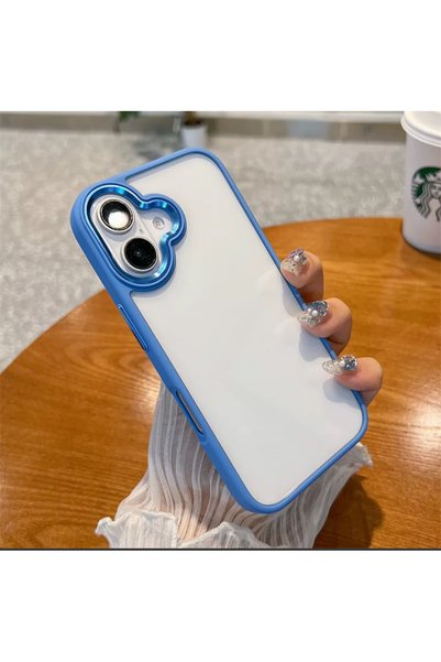 EDELFU For iPhone 16 (2024) Shockproof Phone Case with Blue Titanium Non-Yell...