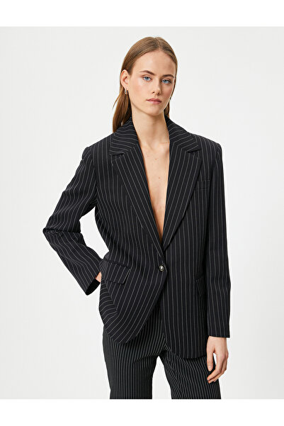 Koton Μπουφάν μπλέιζερ oversize με τσέπη με μονό κουμπί