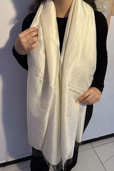 CAŞ DEKORASYON Cream Color Taffeta Shawl