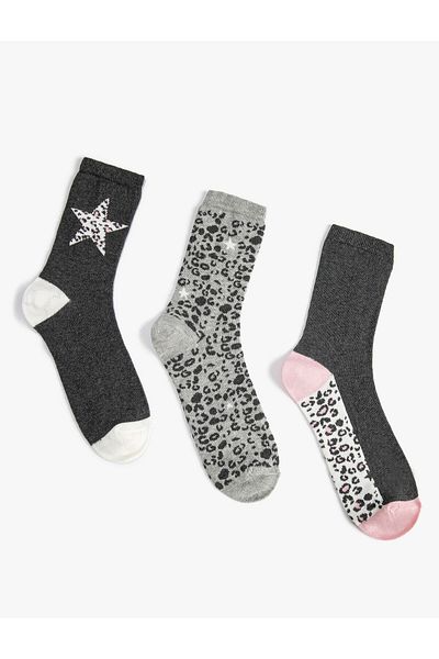 Koton Set 3 Ciorapi Florali Multicolori