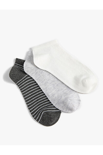 Koton Set de șosete papuci cu dungi 3 piese multicolore