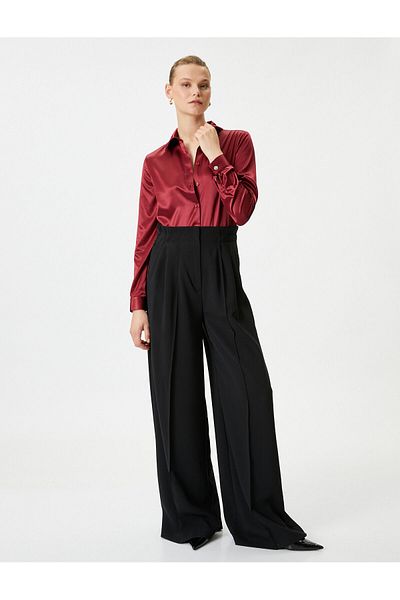 Koton Satin Shirt Buttoned Long Sleeve Regular Fit