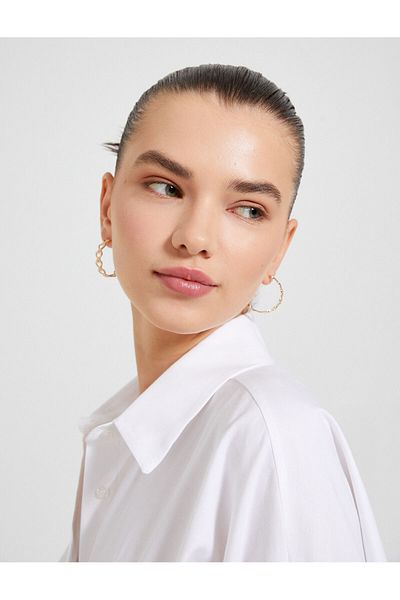 Koton Hoop Earrings Heart Shaped
